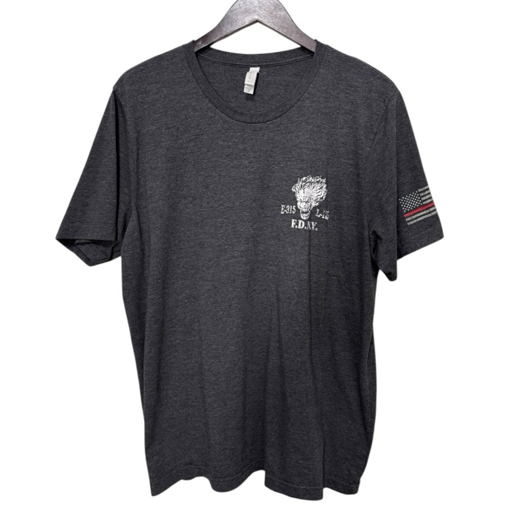 FDNY by Bella Canvas Dark Gray Graphic E-315 L-125 Clown Logo T-shirt Size XL